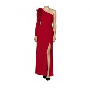 NEW ESCAPE elegant one-shoulder maxi dress in red
